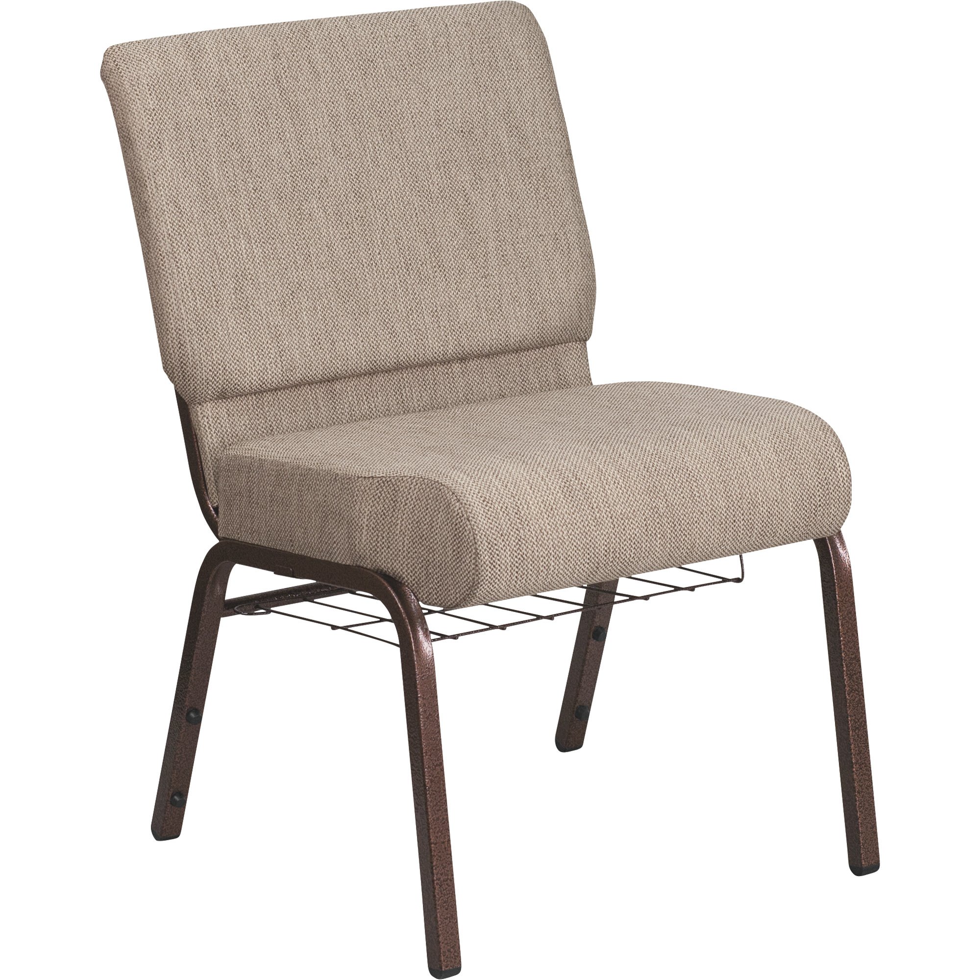 Flash Furniture Fabric Church Chair with Book Rack — 21 1/4in.W x 25in.D x 33in.H